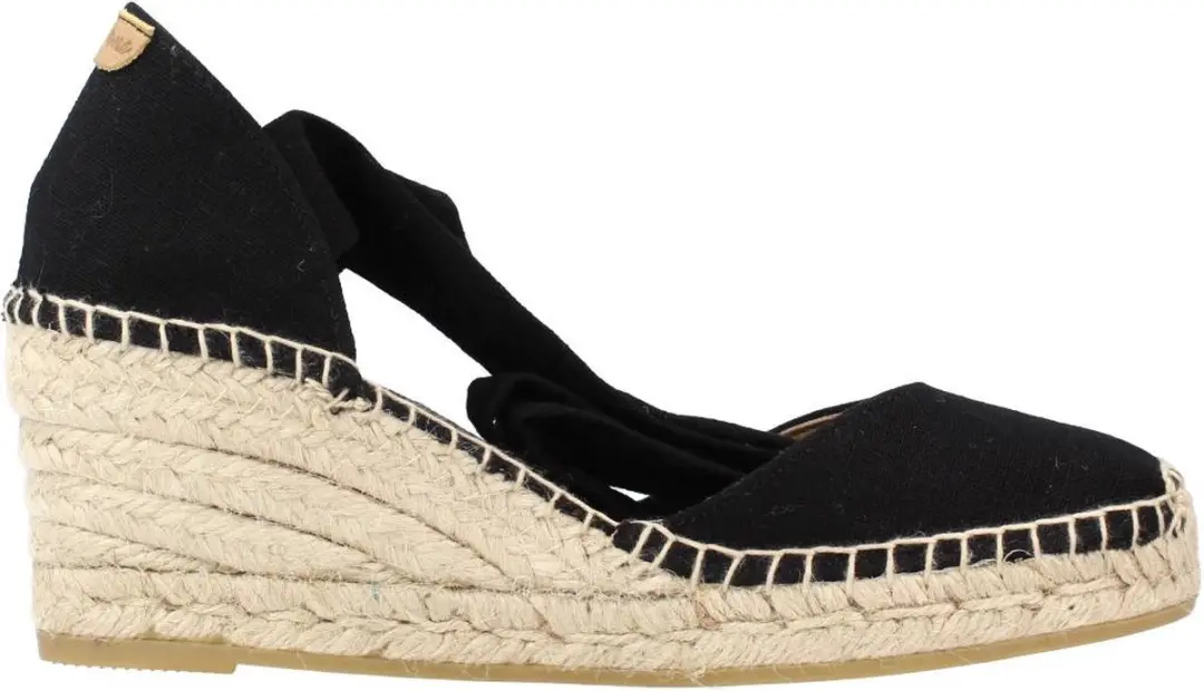 Espadrilles met sleehak en linten