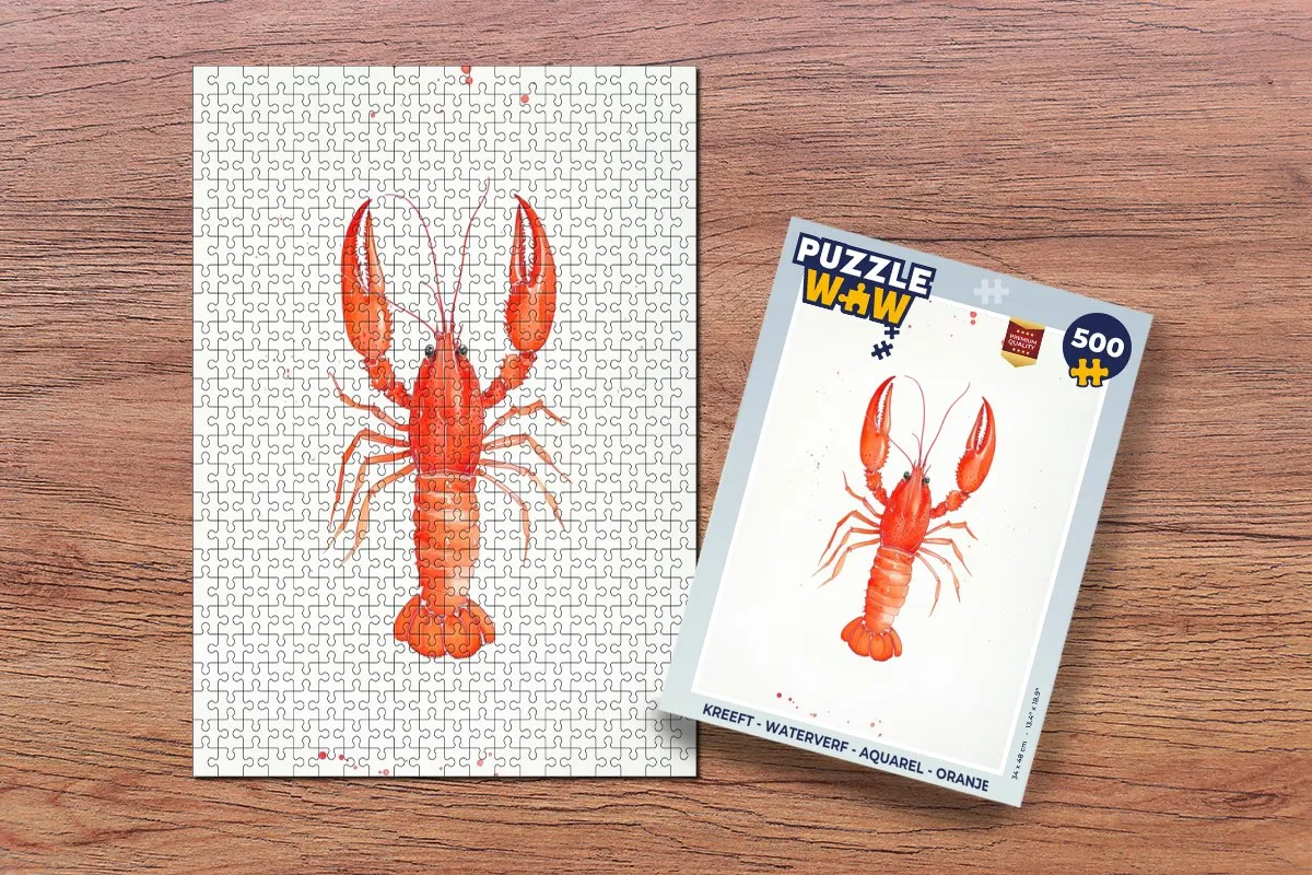 PuzzleWow Kreeft Waterverf Legpuzzel 500 Stuks - Oranje