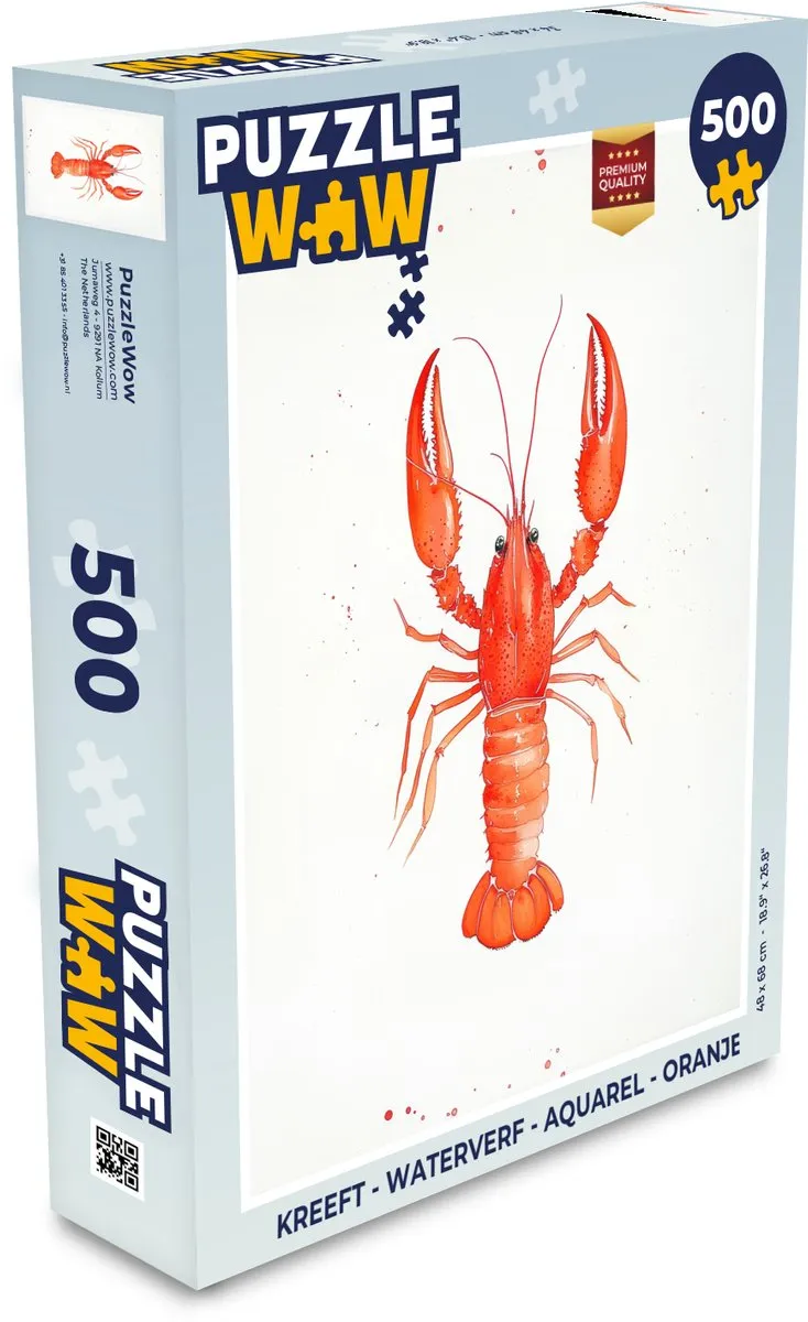 PuzzleWow Kreeft Waterverf Legpuzzel 500 Stuks - Oranje
