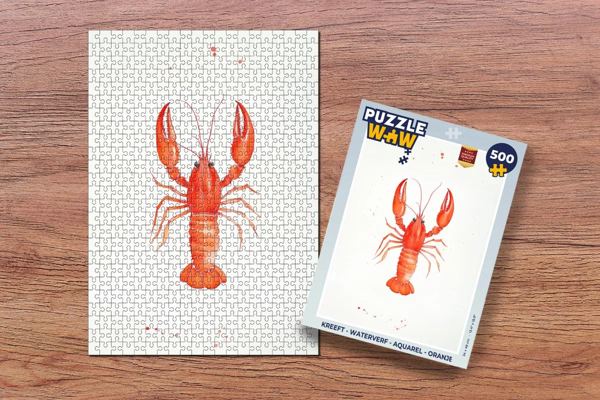 PuzzleWow Kreeft Waterverf Legpuzzel 500 Stuks - Oranje
