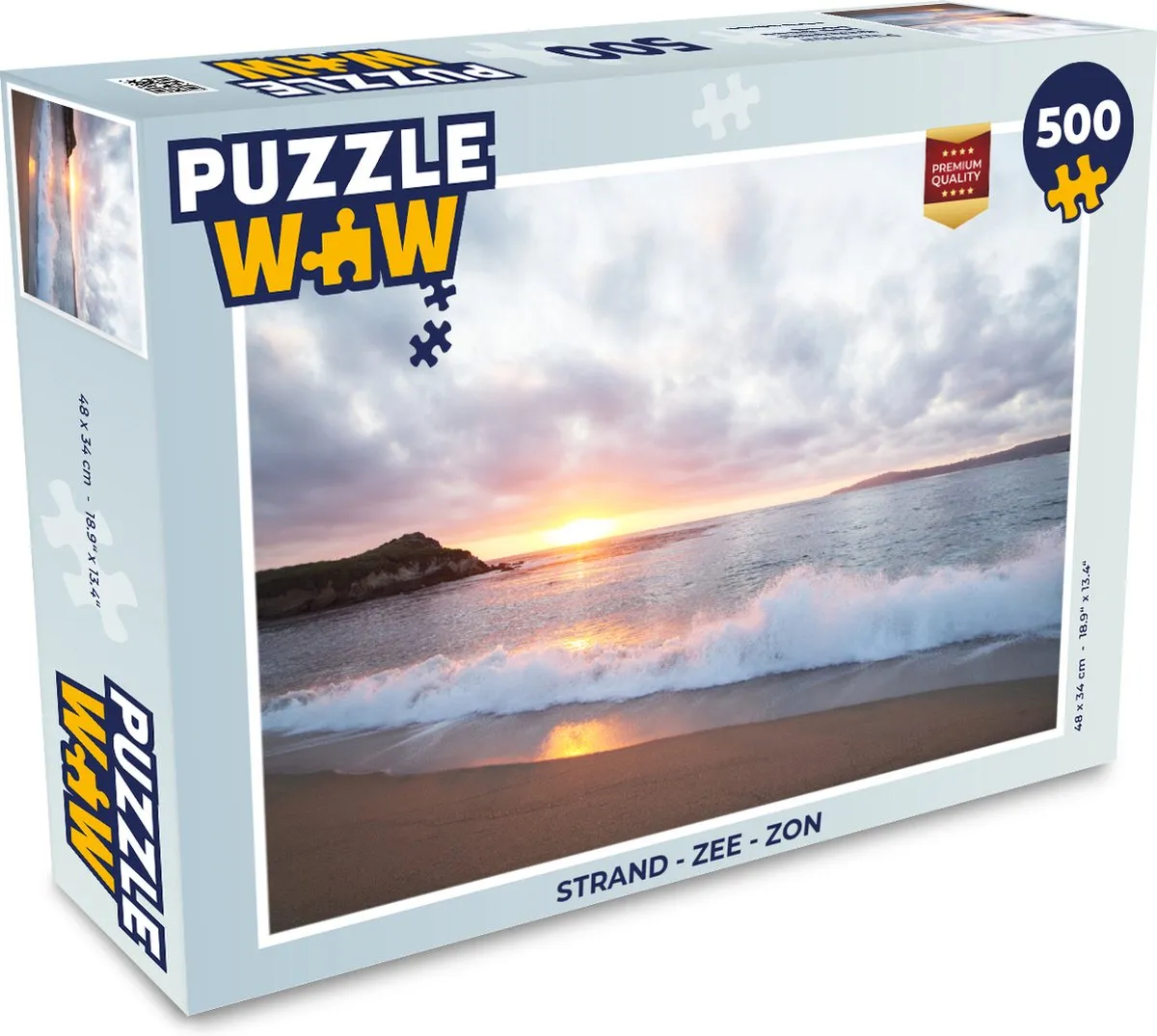 PuzzleWow Legpuzzel Strand - Zee - Zon 500 Stuks - Multicolor