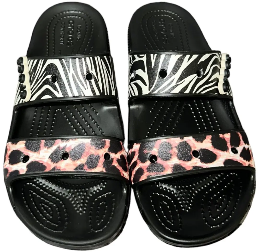 Crocs Classic Animal Remix Sandalen Zwart/Multi Maat 36/37 US M4/W6