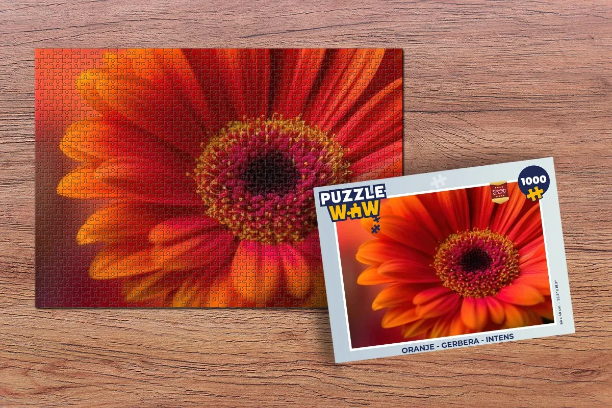 PuzzleWow Gerbera Legpuzzel 1000 Stuks - Oranje