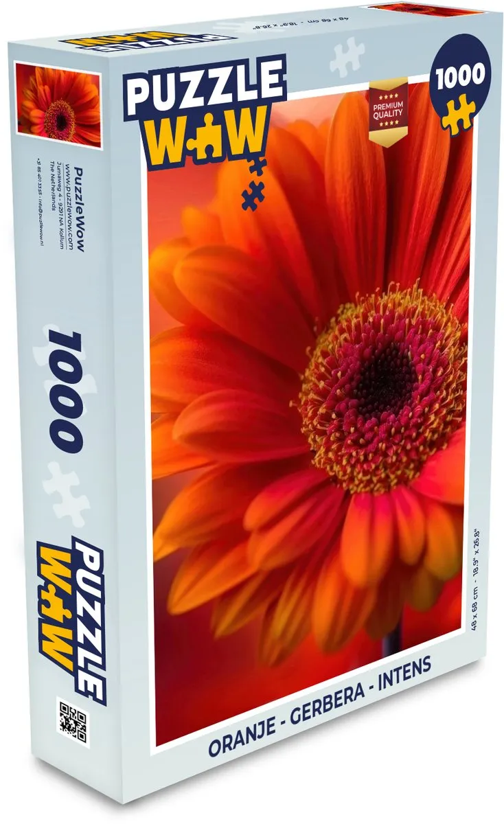 PuzzleWow Gerbera Legpuzzel 1000 Stuks - Oranje