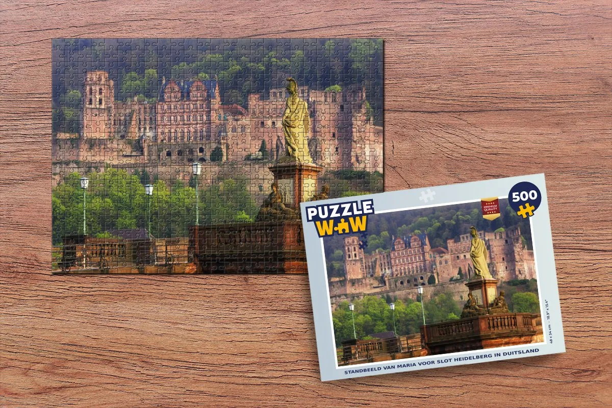 PuzzleWow Heidelberg Slot Maria Legpuzzel 500 Stuks - Multicolor