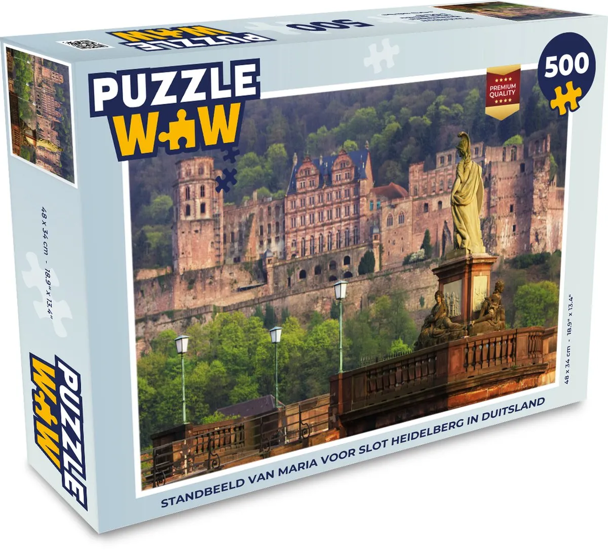 PuzzleWow Heidelberg Slot Maria Legpuzzel 500 Stuks - Multicolor