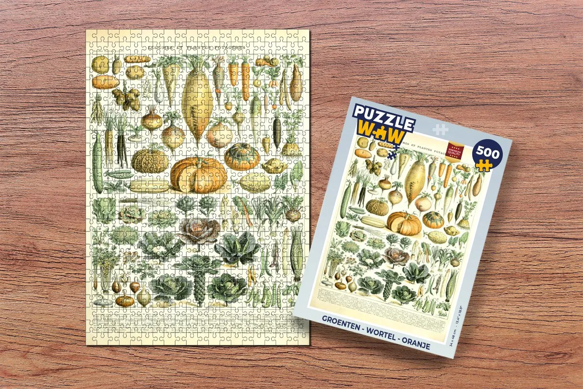 PuzzleWow Vintage Groenten Legpuzzel Adolphe Millot - 500 Stuks - Multicolor