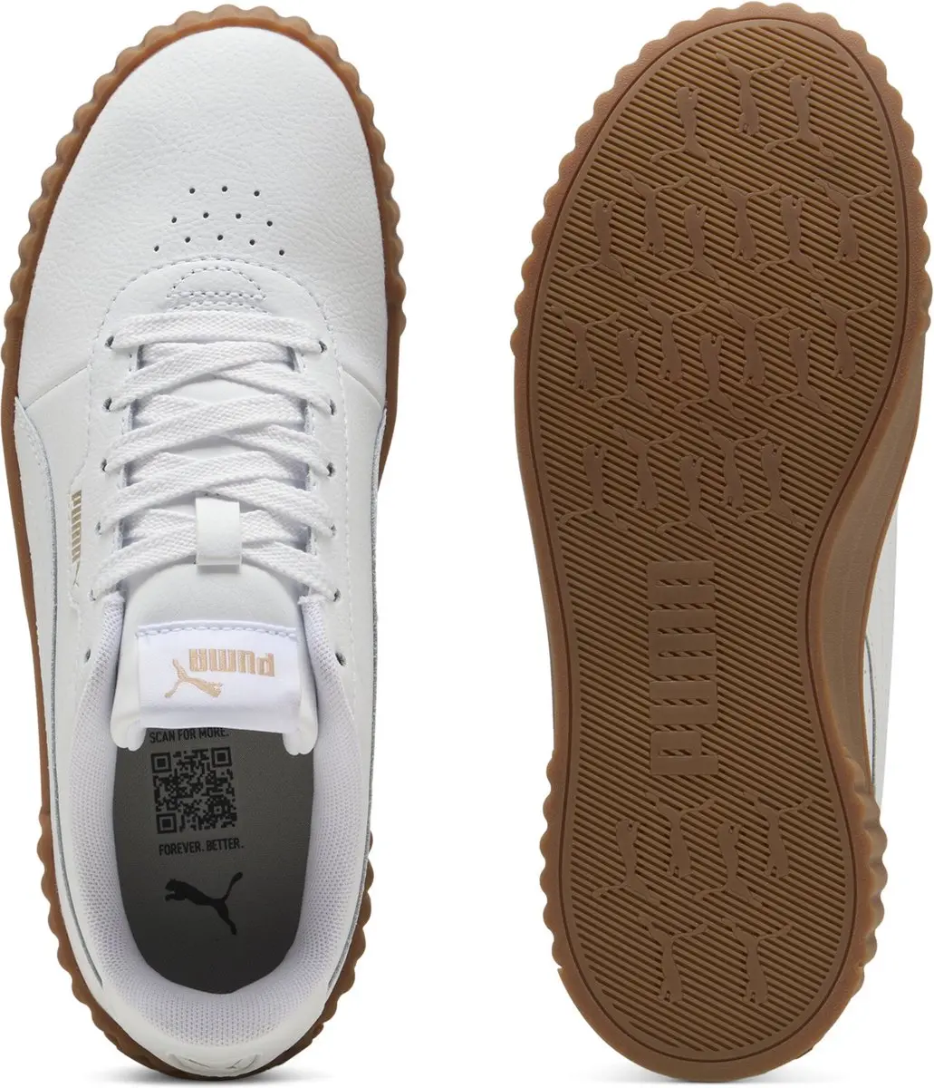 PUMA Carina 3.0 Dames Sneakers - 36 - Gum/Wit/Goud - afbeelding 4 van 6