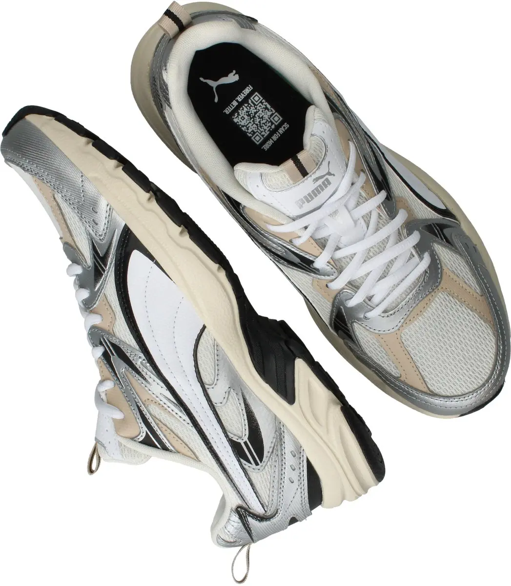 PUMA Milenio tech_ Unisex Sneakers - Warm White-PUMA White-PUMA Silver