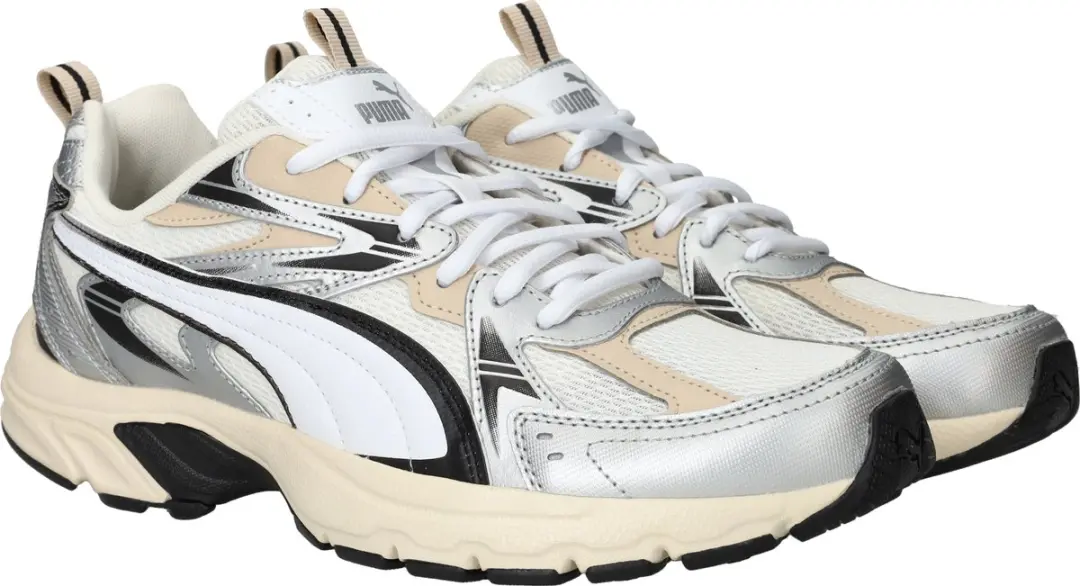 PUMA Milenio tech_ Unisex Sneakers - Warm White-PUMA White-PUMA Silver