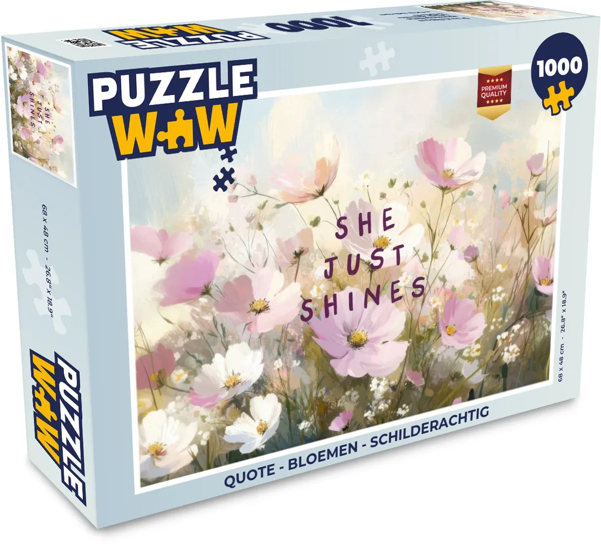 PuzzleWow Quote Bloemen Legpuzzel 1000 Stuks