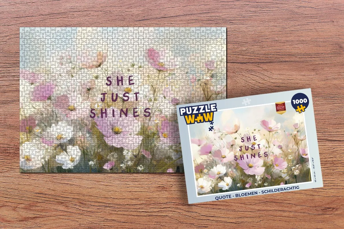 PuzzleWow Quote Bloemen Legpuzzel 1000 Stuks