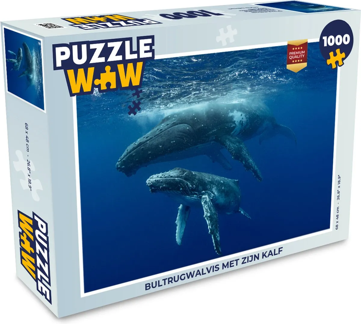 PuzzleWow Bultrugwalvis Legpuzzel 1000 Stuks - Multicolor