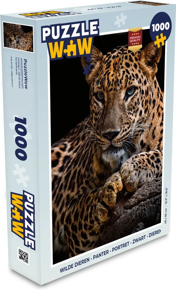 PuzzleWow Wilde Dieren Panter Legpuzzel 1000 Stuks - Multicolor
