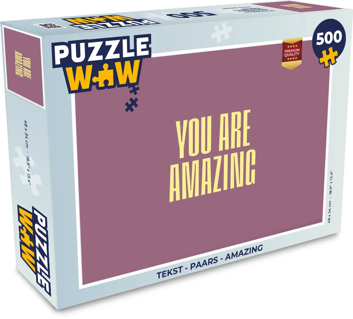 PuzzleWow Tekst Moeder Liefde 4 Legpuzzel 500 Stuks - Paars