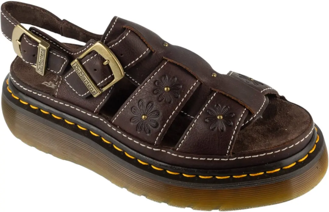 Dr. Martens Wrenlie Open Platform Sandals, Vrouwen, Bruin, Sandalen, maat: 37