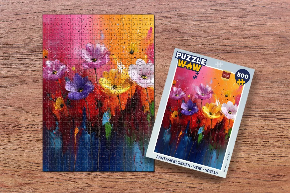 PuzzleWow Fantasiebloemen Legpuzzel 500 Stuks - Kleurrijk