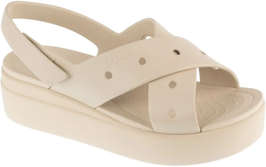 Crocs Brooklyn 4U Cross Strap Sandal W, Vrouwen, Beige, Sandalen, maat: 38/39
