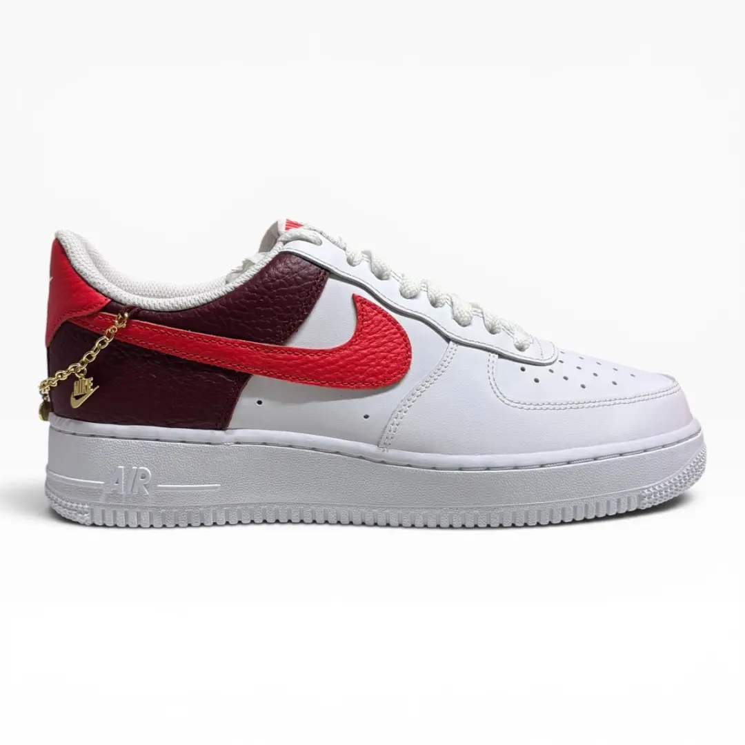 Nike Air Force 1 '07 Crimson Gold Charm Sneakers