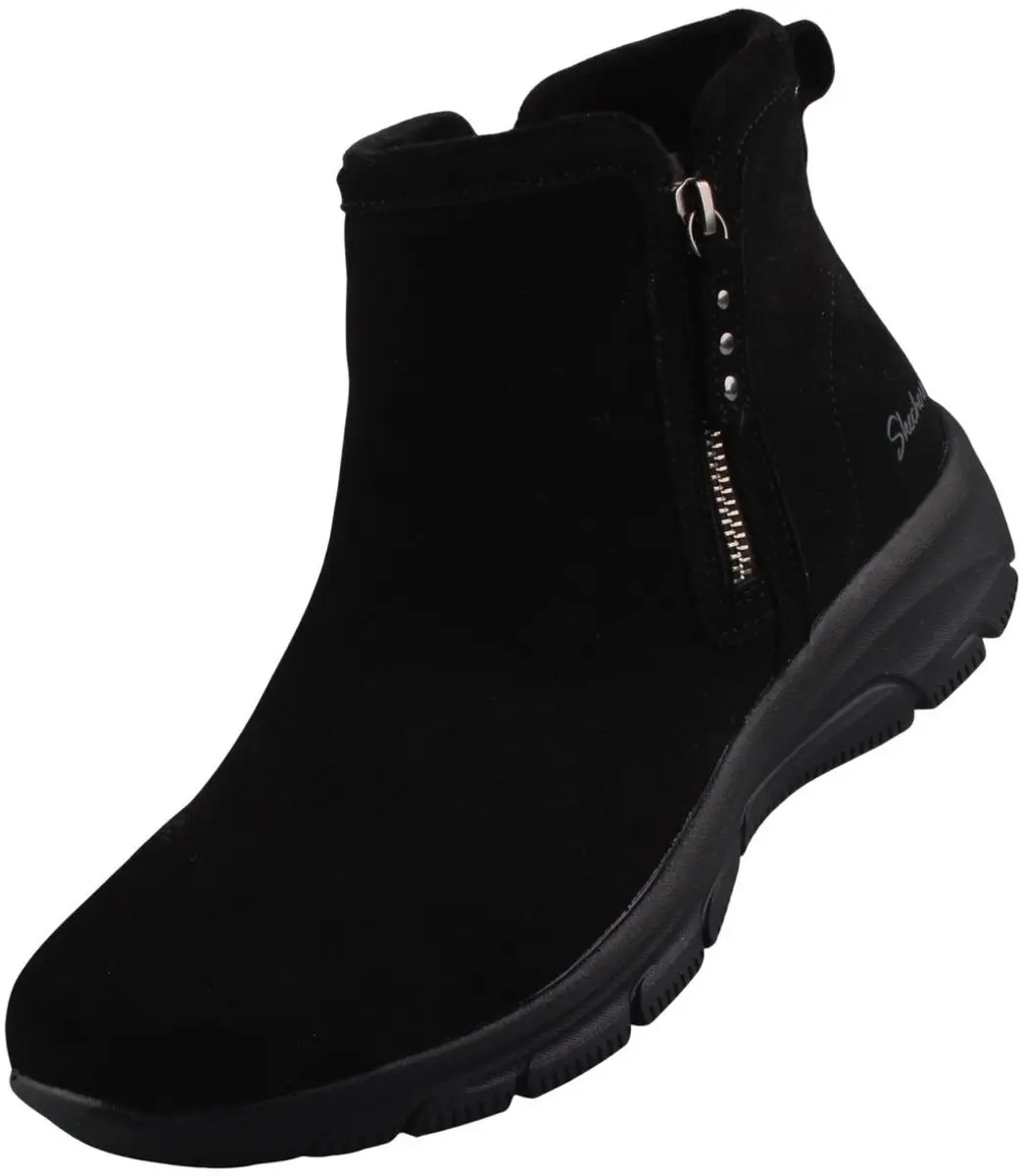 Skechers dames enkellaarsjes Easy Going Urban Zip zwart 168188/BBK