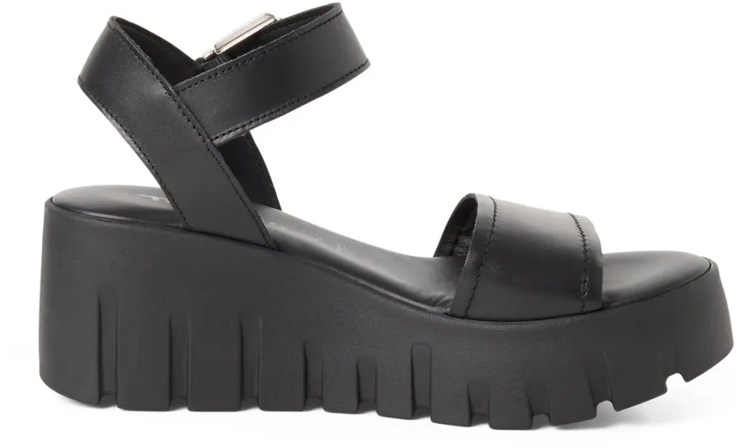 Tamaris Sandalen Met Hak zwart Leer - Maat 41 - afbeelding 3 van 6