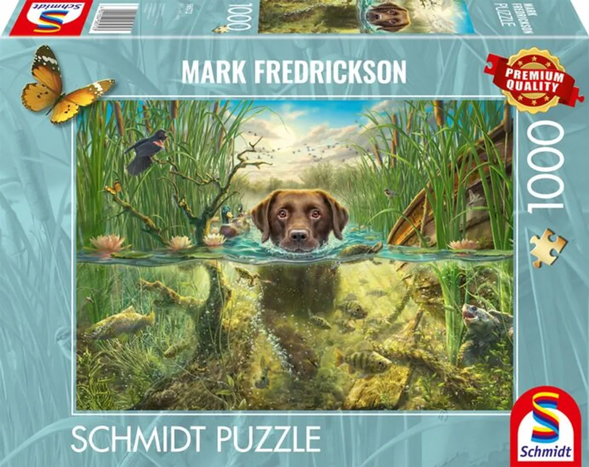 Schmidt Chocolate Labrador Zwemmend Puzzel 1000 Stuks - SCH-58572
