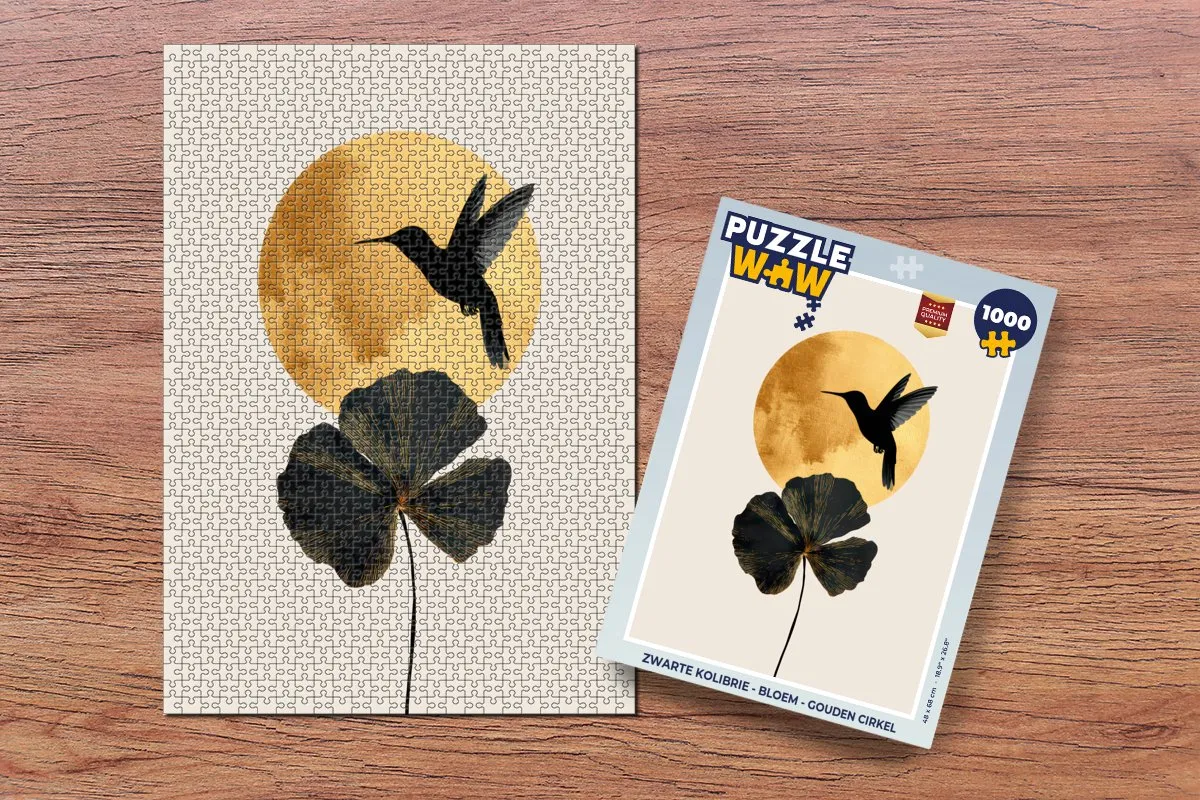 PuzzleWow Legpuzzel Kolibrie Bloem 1000 Stuks - 8721406836131
