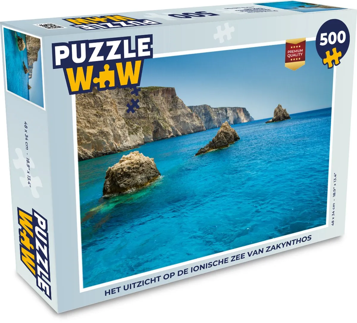 PuzzleWow Zakynthos Ionische Zee Legpuzzel 500 Stuks - Multicolor