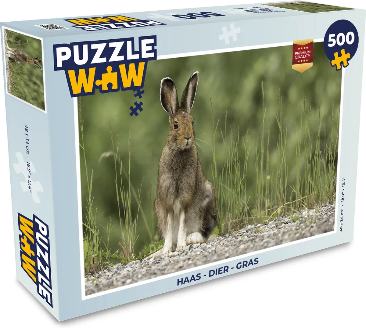 PuzzleWow Haas Legpuzzel 500 Stuks - Multicolor