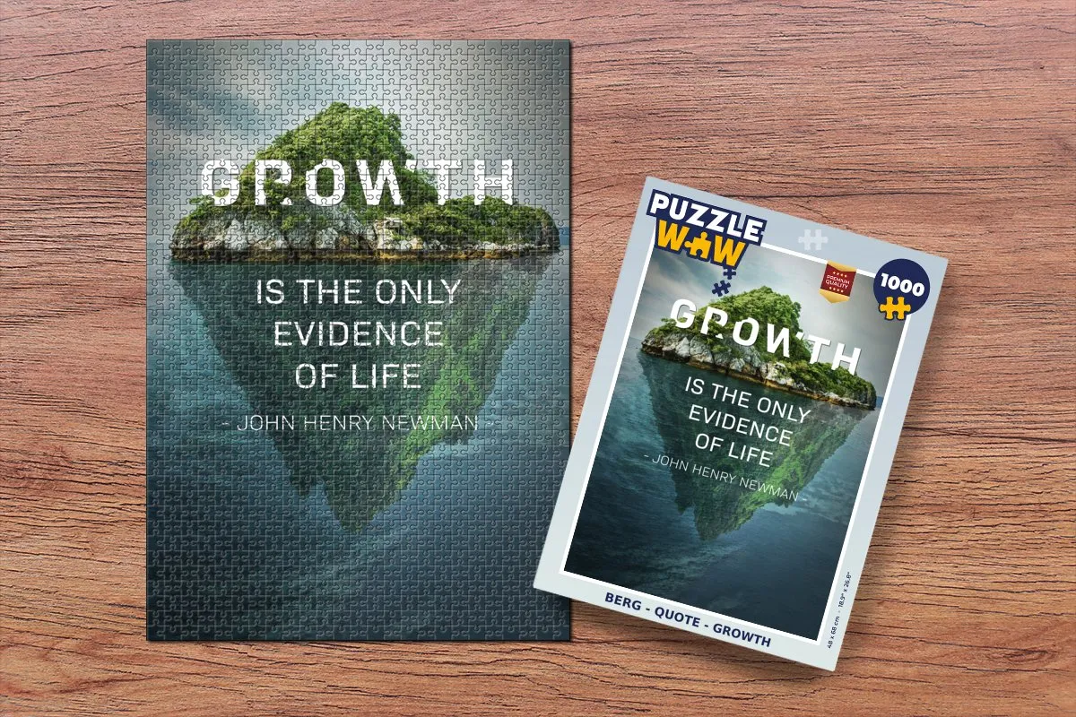 PuzzleWow Quote Growth Legpuzzel 1000 Stuks - Multicolor
