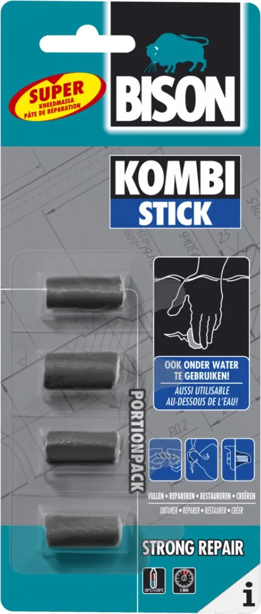Bison Kombi Stick 20ml - 4x5g Porties - PVC - afbeelding 2 van 3