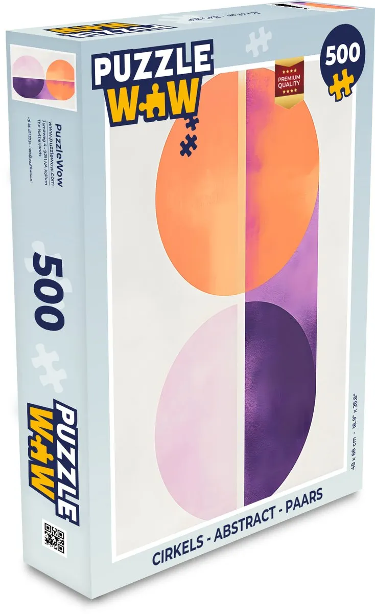 PuzzleWow Cirkels Abstract Legpuzzel 500 Stuks - Paars