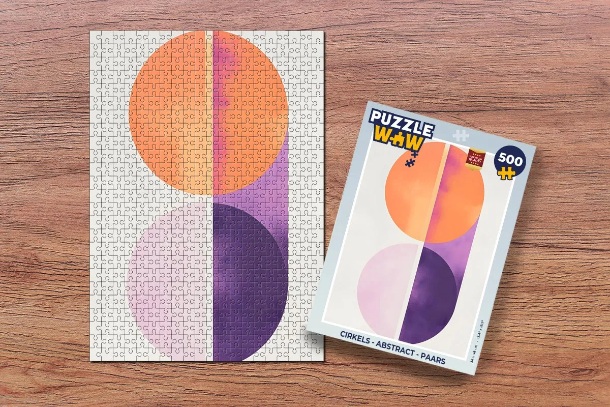 PuzzleWow Cirkels Abstract Legpuzzel 500 Stuks - Paars
