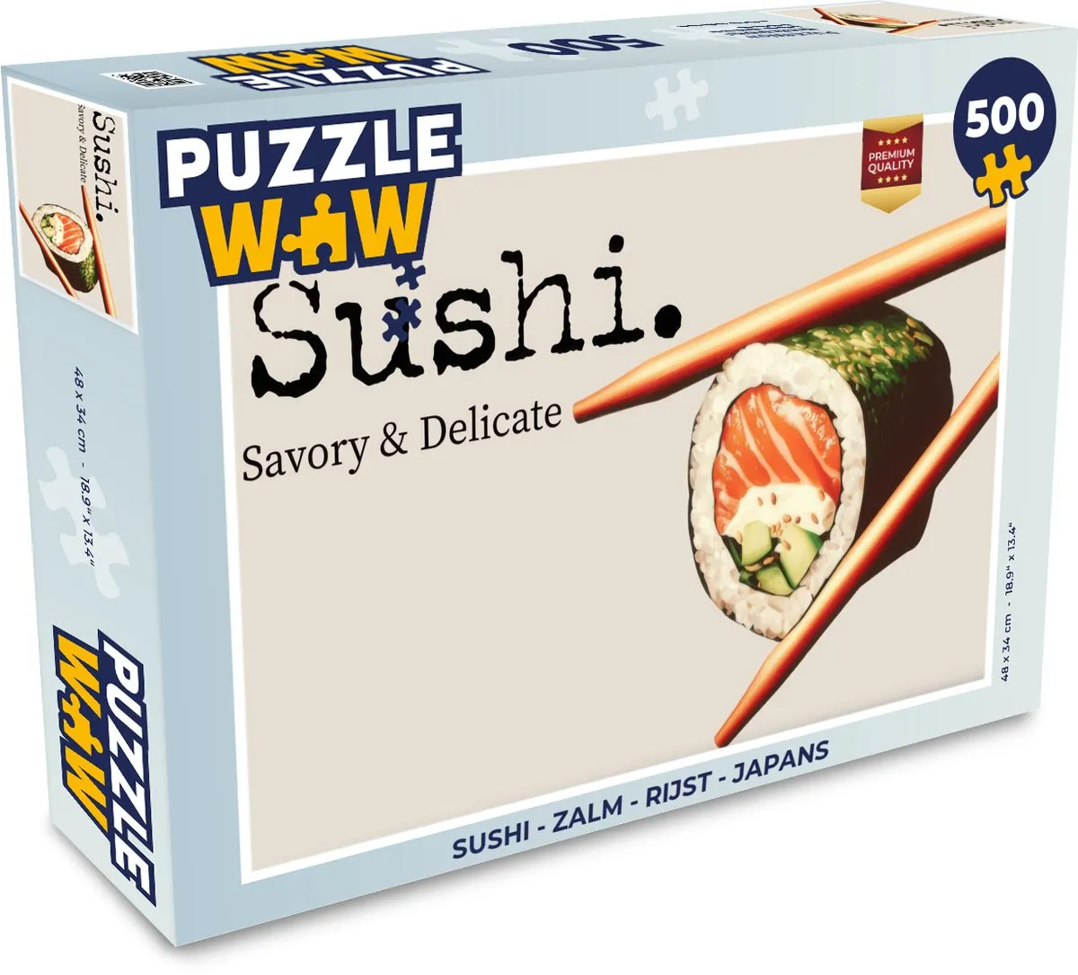 PuzzleWow Sushi Legpuzzel 500 Stuks - Zalm/Rijst