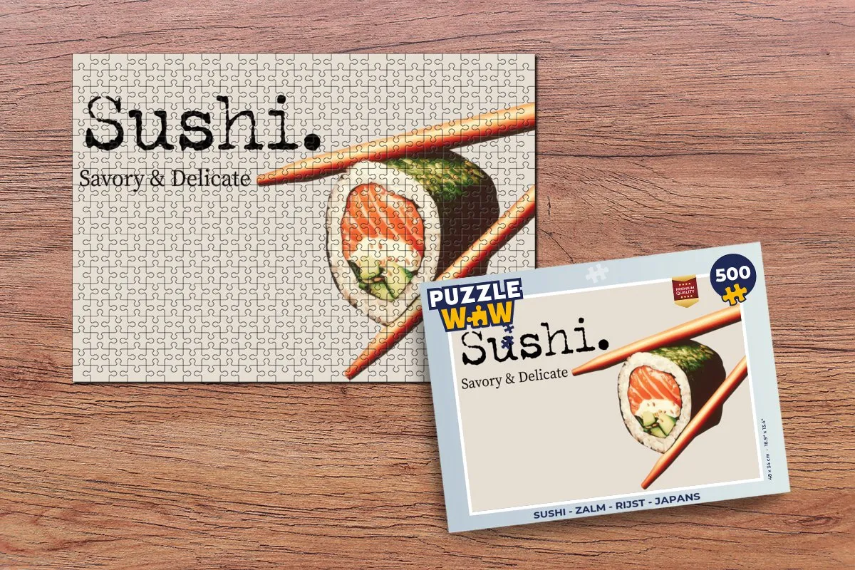 PuzzleWow Sushi Legpuzzel 500 Stuks - Zalm/Rijst