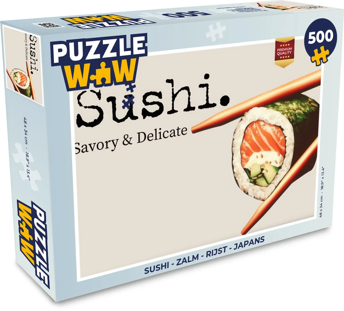 PuzzleWow Sushi Legpuzzel 500 Stuks - Zalm/Rijst