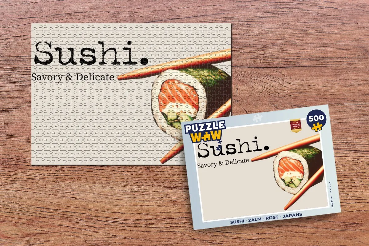 PuzzleWow Sushi Legpuzzel 500 Stuks - Zalm/Rijst