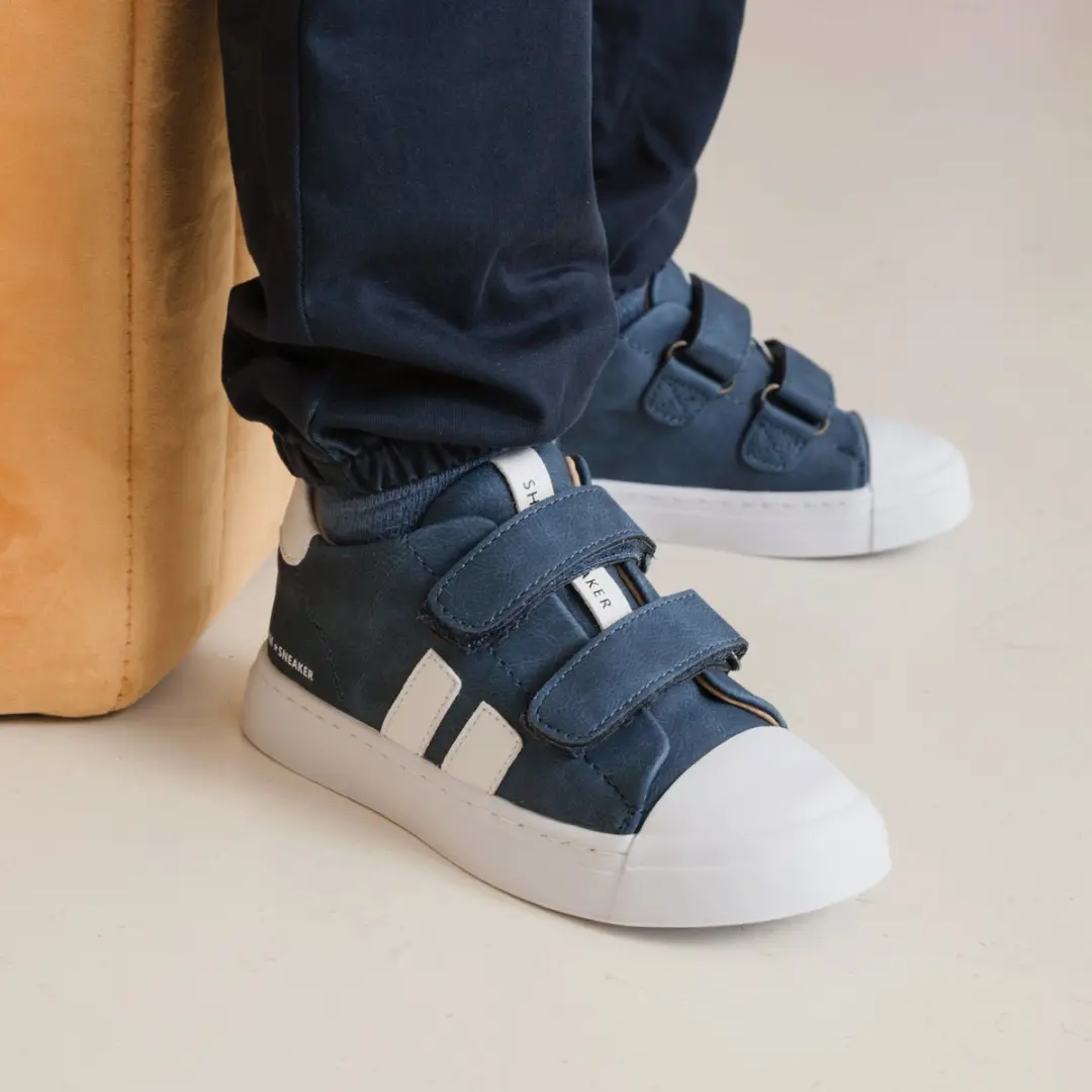 Shoesme Donkerblauwe Sneaker Met Witte Stripings - Sneakers Kinderen - Jongens - Dark Blue - Microfiber nubuck - Maat 24 - afbeelding 6 van 6