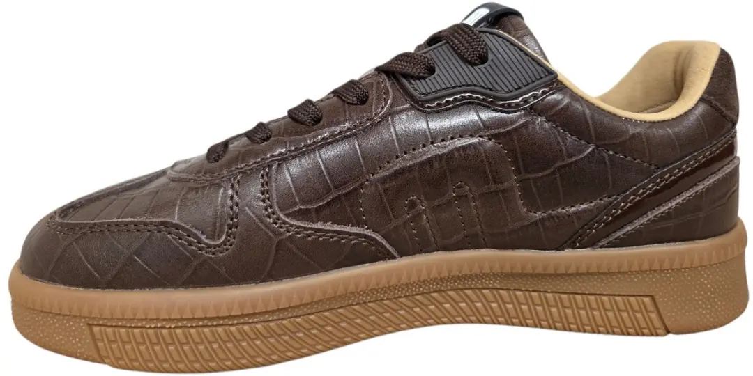 Maruti Yale Leather Croco Brown D66 Dames Sneakers - 40