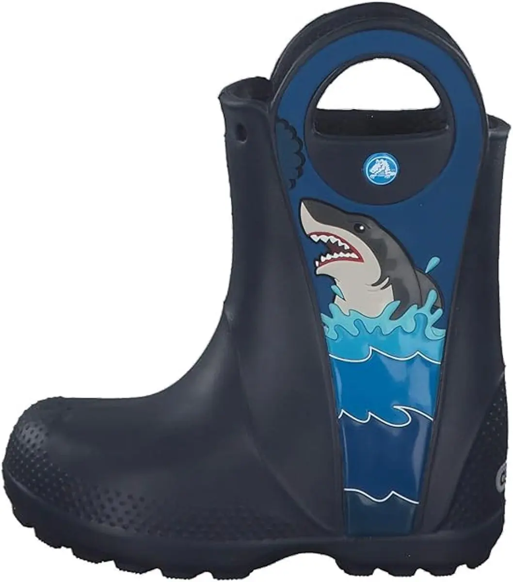 Crocs Shark Patch Rain Boot Navy Maat 24/25 US C8