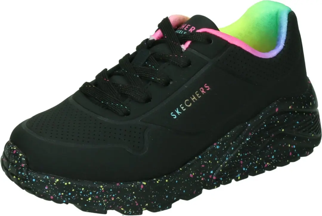 Skechers Uno Lite Rainbow Speckle 310456L-BKMT, voor meisje, Zwart, Sneakers,Spo