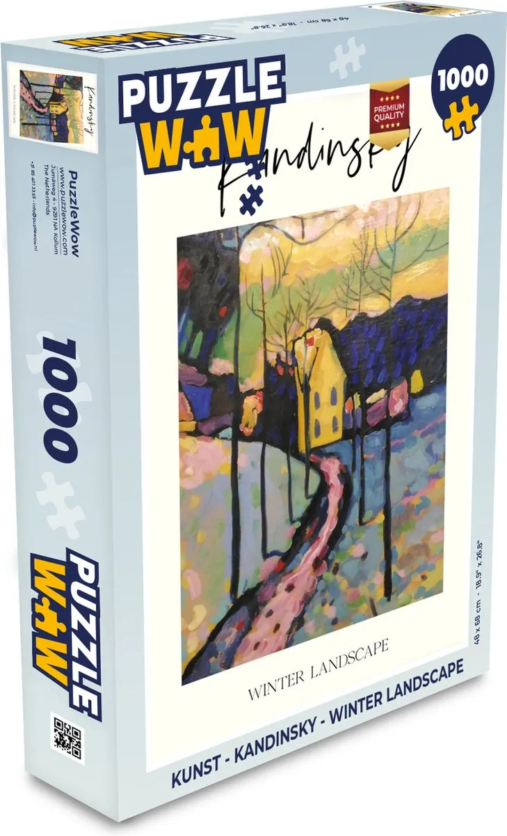 PuzzleWow Kandinsky Winter Landscape Legpuzzel 1000 Stuks - Multicolor
