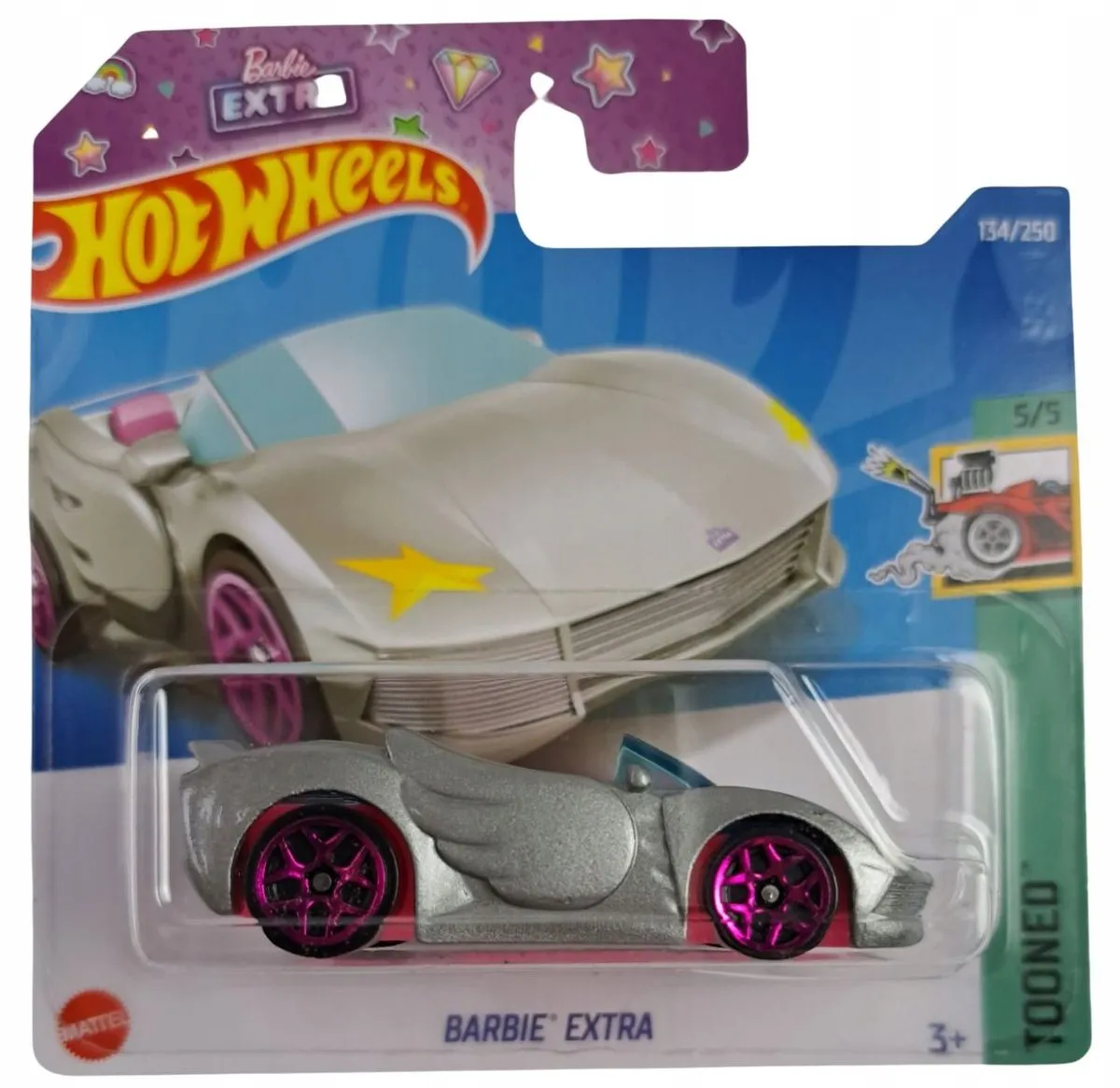 Hot Wheels Barbie Extra Tooned HCT35 Auto - 1:64 Grijs/Paars