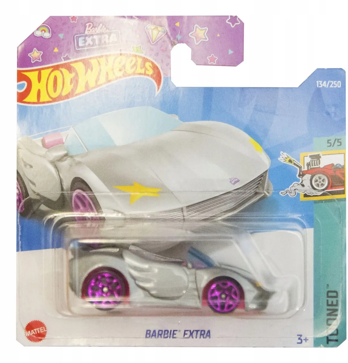 Hot Wheels Barbie Extra Tooned HCT35 Auto - 1:64 Grijs/Paars