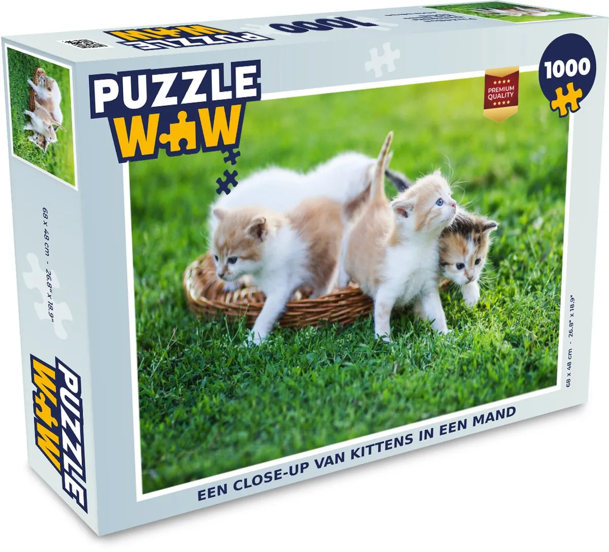 PuzzleWow Legpuzzel Kittens in Mand 1000 Stuks - Multicolor