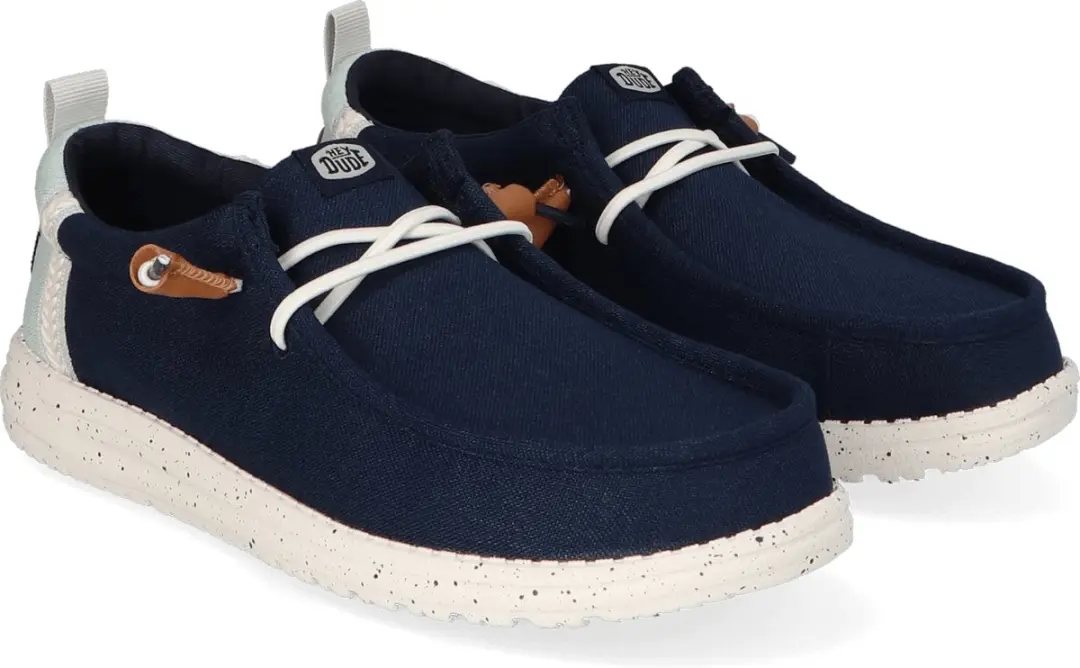 HEYDUDE Wally Craft Linen Heren Instappers Navy - Maat 44 - afbeelding 6 van 6