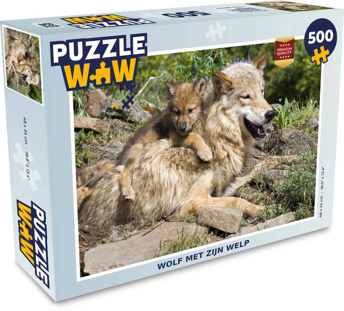 PuzzleWow Welp Legpuzzel 500 Stuks - Multicolor
