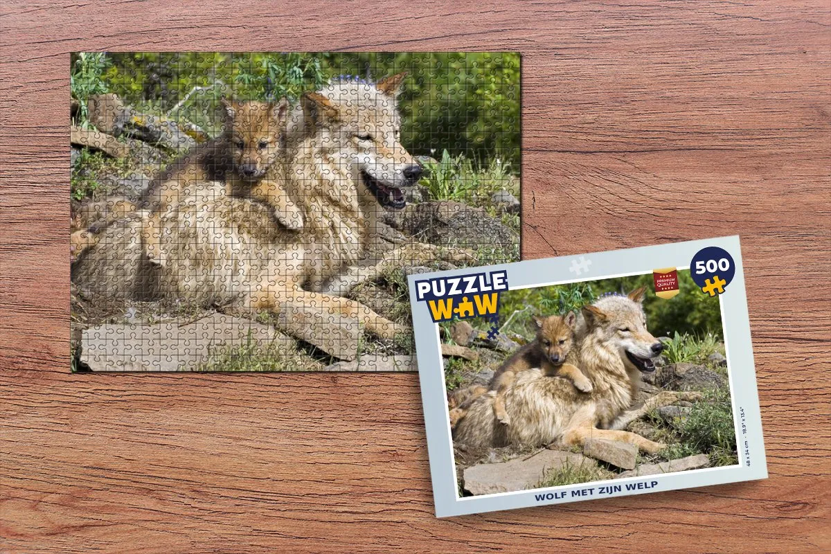PuzzleWow Welp Legpuzzel 500 Stuks - Multicolor