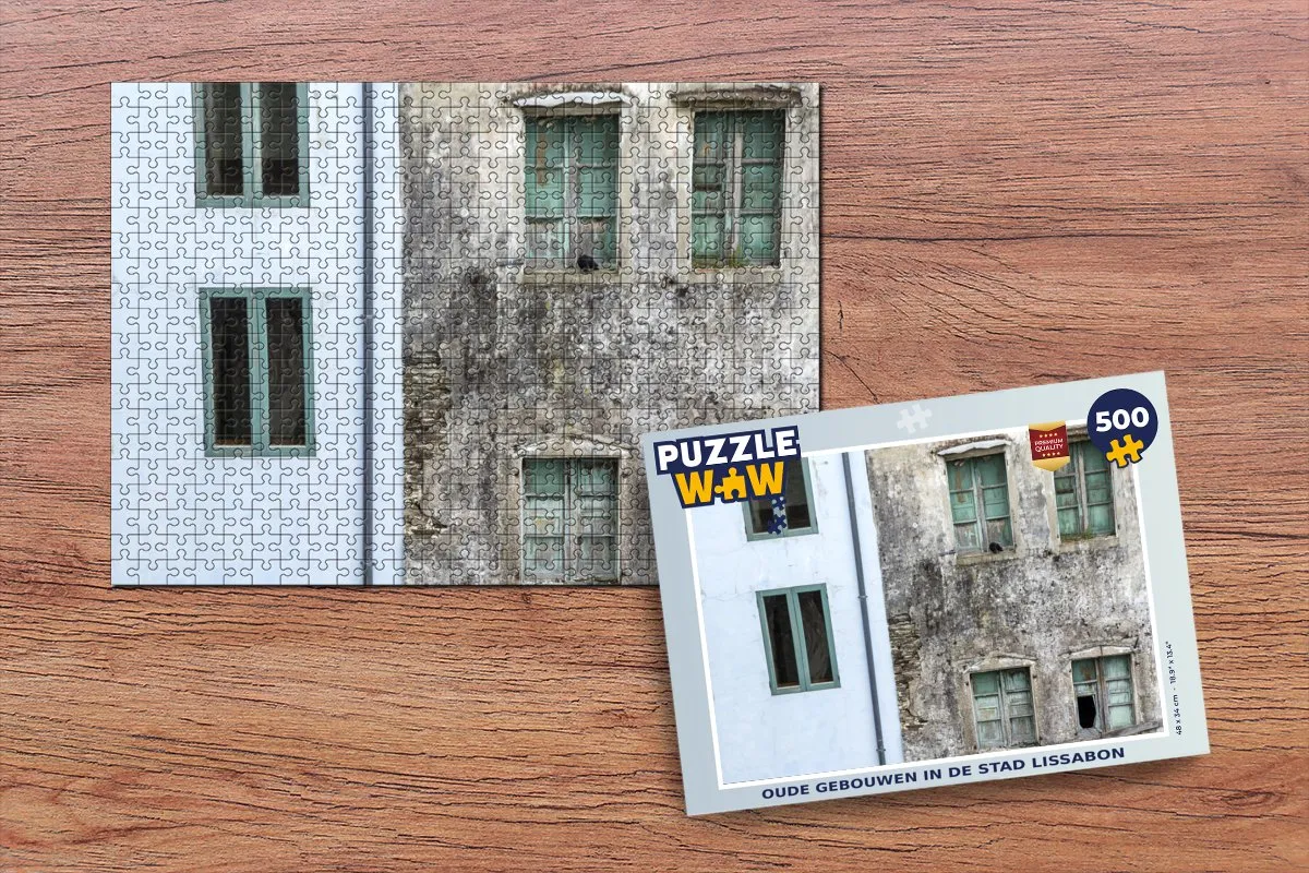 PuzzleWow Lissabon Oude Gebouwen Legpuzzel 500 Stuks - Multicolor