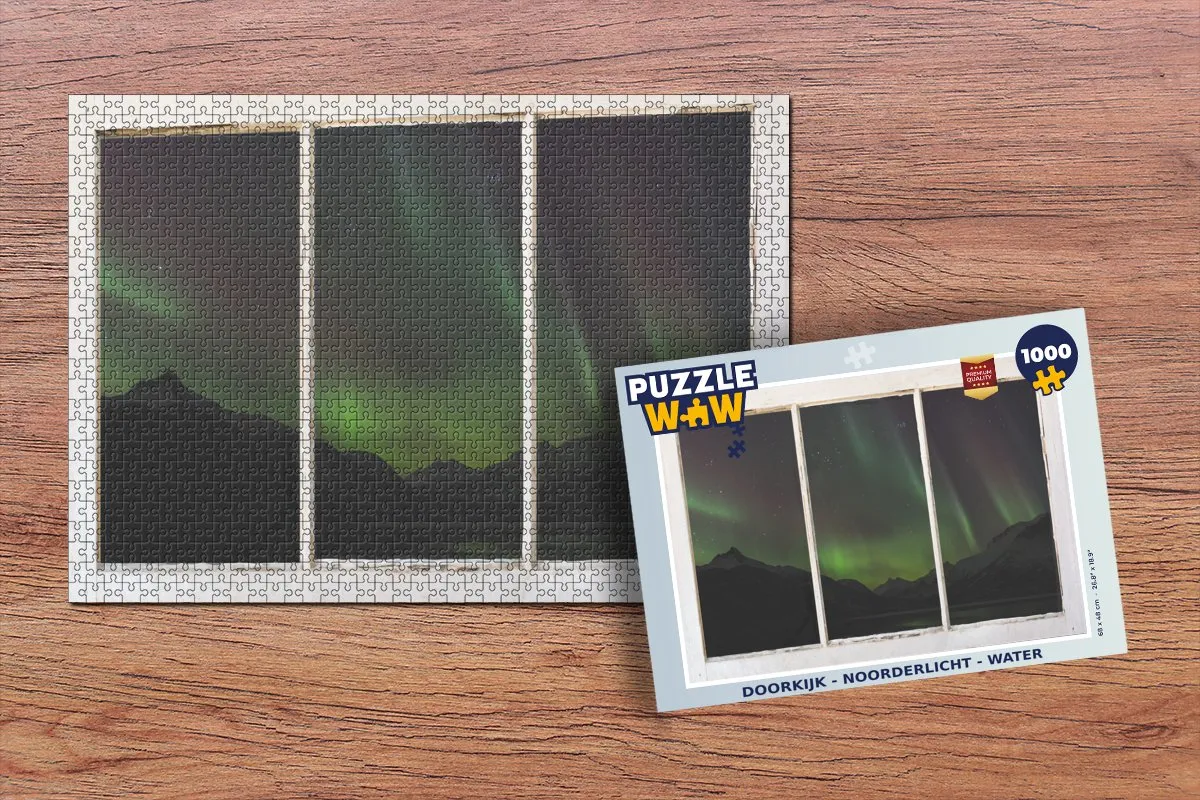 PuzzleWow Noorderlicht Water Legpuzzel 1000 Stuks - Multicolor